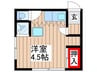 金子荘 1Rの間取り