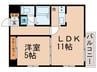 ライベスト関手屋 1LDKの間取り