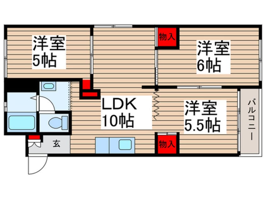 間取図 小金原第３コーポラス（２０６）