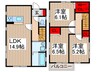 グランソフィア吉野町B号棟 3LDKの間取り