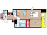 コンフォリア東陽町 1LDKの間取り