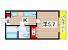 グランフロント本千葉 1Kの間取り