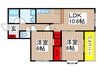宇瑛ビル 2LDKの間取り