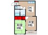 バ－デンハイム２号棟 2DKの間取り