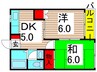 第１アスナロハイム 2DKの間取り