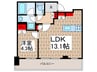 JP　noie　蔵前 1LDKの間取り