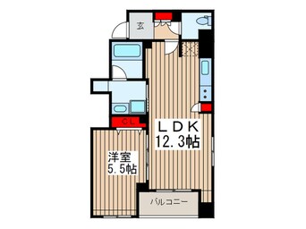 間取図 ｼﾞｪﾉｳﾞｨｱ東神田ｸﾞﾘｰﾝｳﾞｪｰﾙ