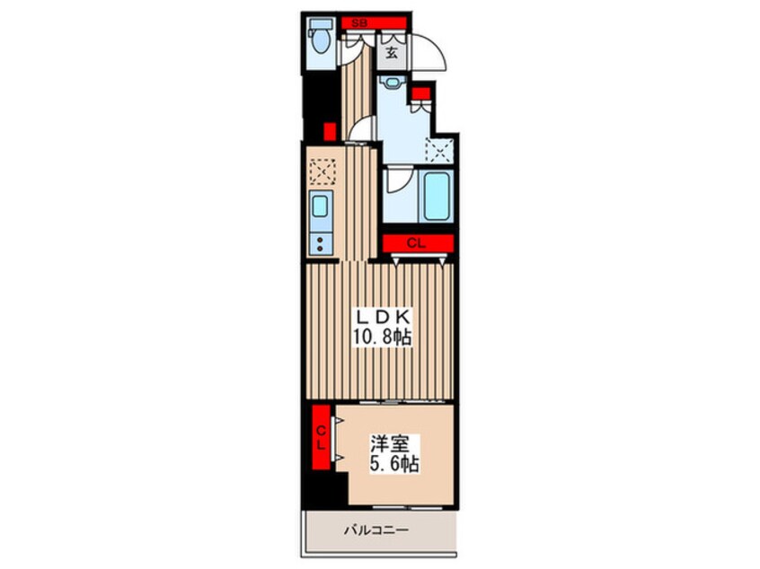 間取図 ｼﾞｪﾉｳﾞｨｱ東神田ｸﾞﾘｰﾝｳﾞｪｰﾙ