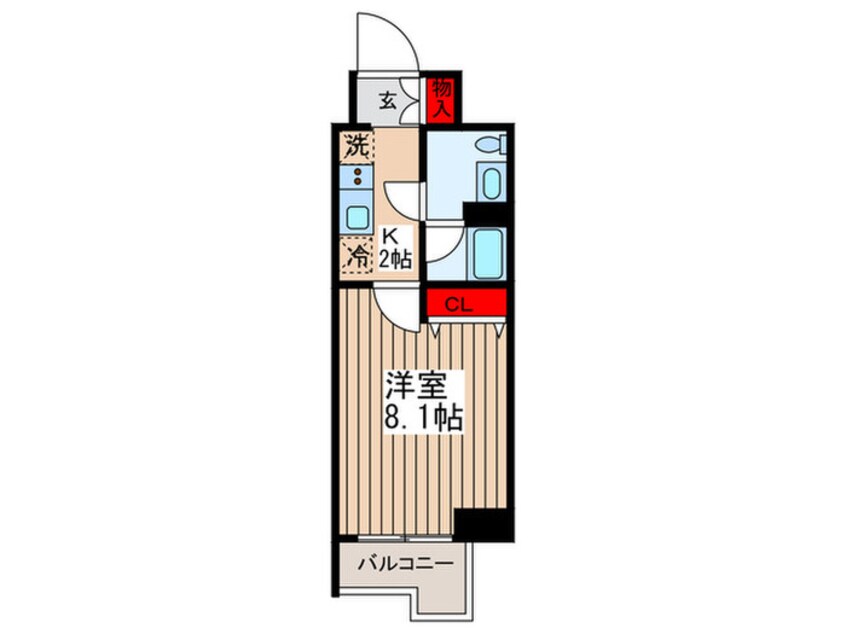 間取図 ｼﾞｪﾉｳﾞｨｱ東神田ｸﾞﾘｰﾝｳﾞｪｰﾙ