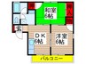 ペアグレ－スサクラＢ 2DKの間取り