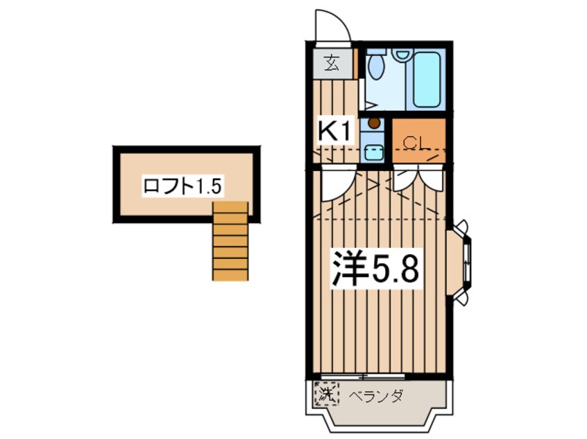 間取図 ＡＢＬＥ　ＨＩＲＡＴＳＵＫＡ