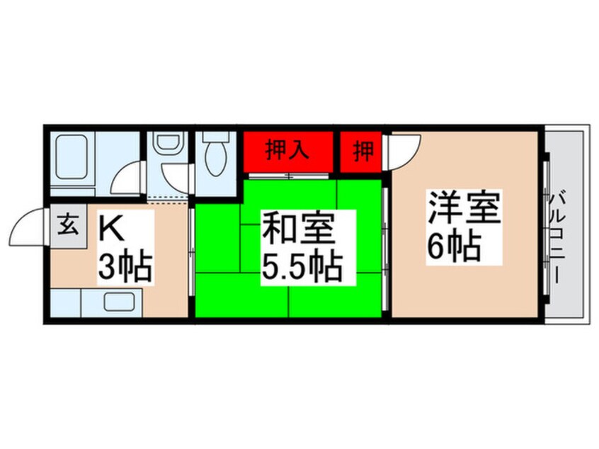 間取図 第一コ－ポ保木間