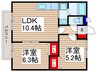 ソレイユ・メゾンA 2LDKの間取り