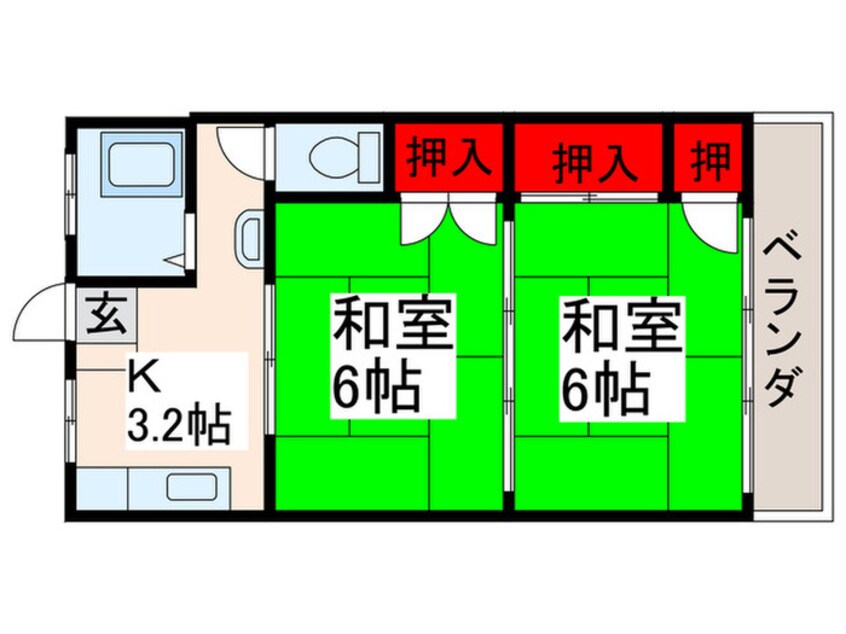 間取図 第二ｺ-ﾎﾟ保木間