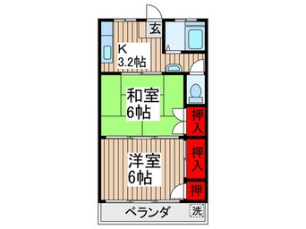 間取図 第二ｺ-ﾎﾟ保木間