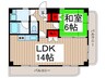 岩井堂マンション 1LDKの間取り