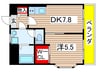 星コーポラス 1DKの間取り