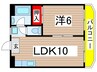 星コーポラス 1LDKの間取り