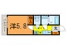 ホワイエ諏訪 1Kの間取り