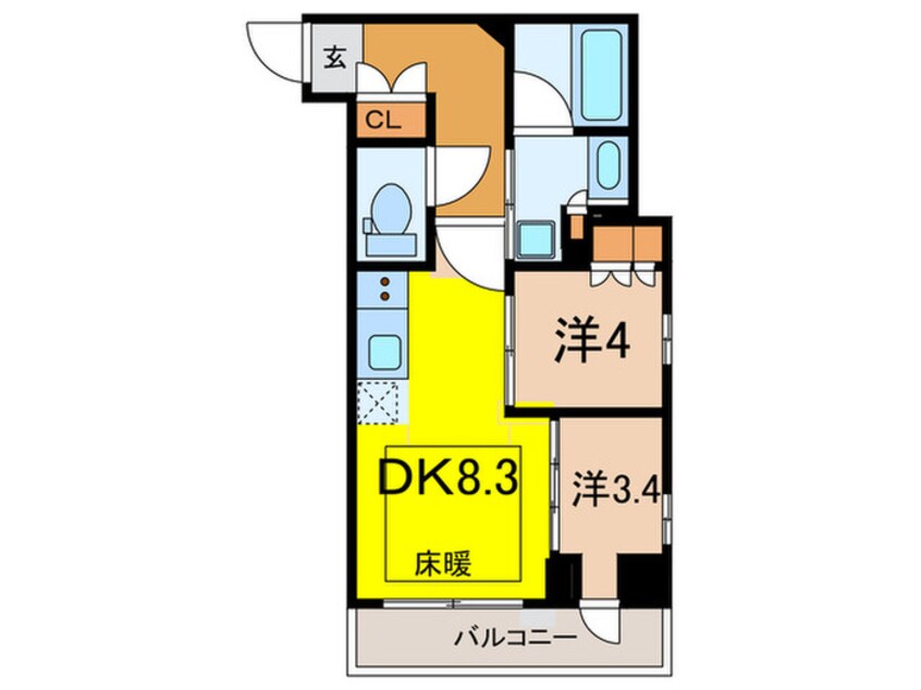 間取図 ﾊﾟｰｸｱｸｼｽ日本橋茅場町ｽﾃｰｼｮﾝｹﾞｰﾄ