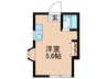 サンハウス 1Rの間取り