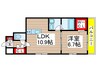ミリアビタ№35 1LDKの間取り