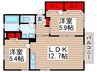 ディアス・ヴィラ 2LDKの間取り