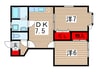 フィ－ルドドリ－ム弐番館 2DKの間取り