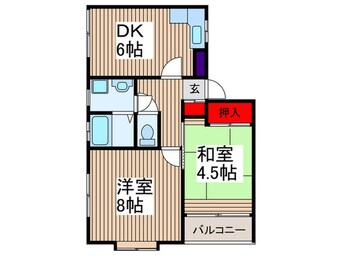 間取図 ティ－ハイム寺島