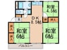 長尾住宅9号棟（203） 3DKの間取り