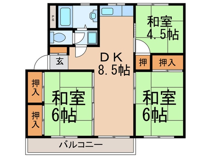 間取り図 長尾住宅9号棟（203）