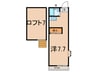 ブル－ハイム 1Rの間取り