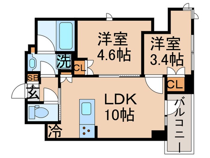 間取り図 クリオラベルヴィ新富町