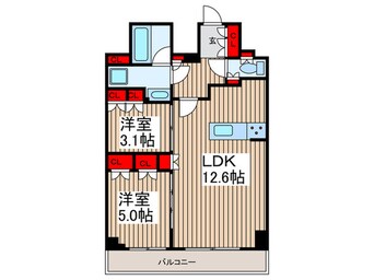 間取図 アジールコート汐浜キャナル