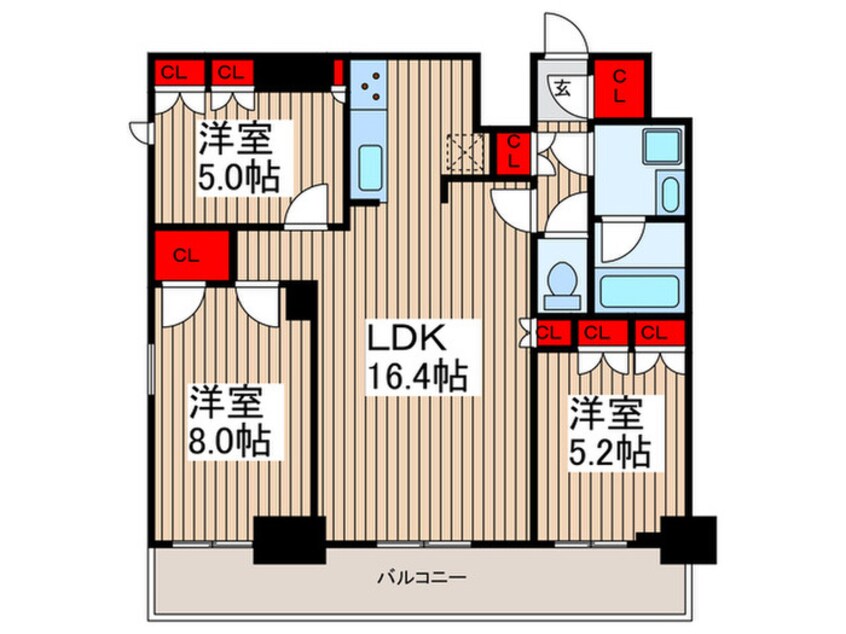 間取図 アジールコート汐浜キャナル