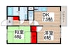 ガ－デンプレイス１ 2DKの間取り