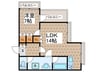 ヒルズ山王 1LDKの間取り