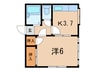 ハイツＫ本郷台Ｂ 1Kの間取り