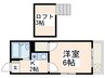 ミユテ藤が丘 1Kの間取り