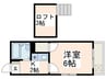 ミユテ藤が丘 1Kの間取り