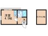 シャンテ氷川台 1Rの間取り