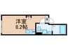 グレイスミロ南常盤台 1Rの間取り