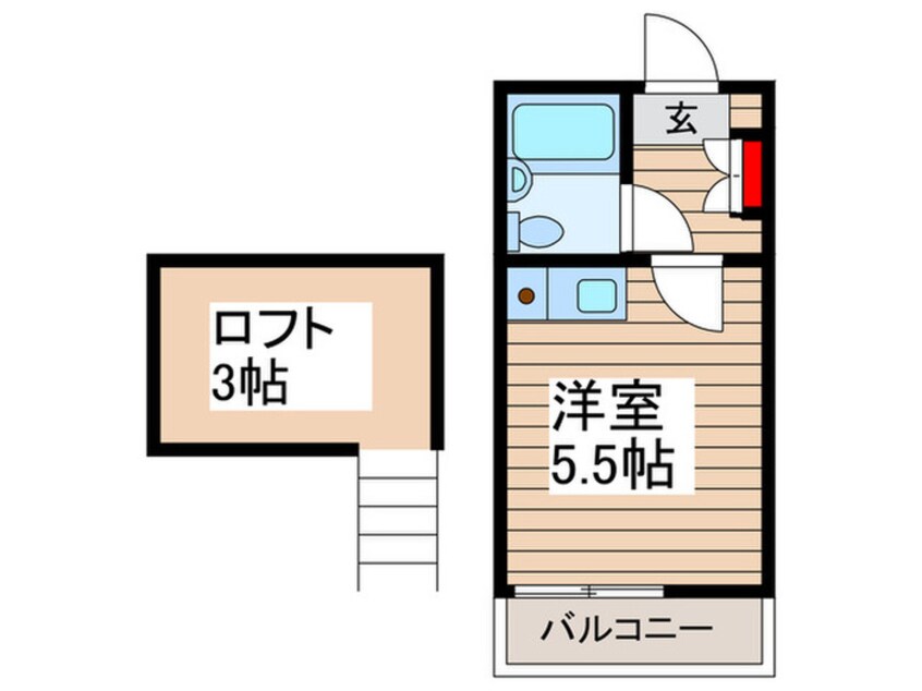 間取図 ｽｶｲﾋﾟｱ高砂2B