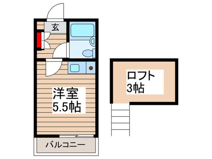 間取り図 ｽｶｲﾋﾟｱ高砂2B