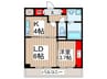 ダイヤモンドクレスト南流山 1LDKの間取り