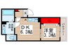 AJ柏EastⅢ 1DKの間取り