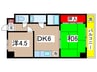 VILLA SUNNEYSIDE 2DKの間取り