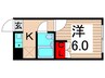 リマール六木 1Kの間取り