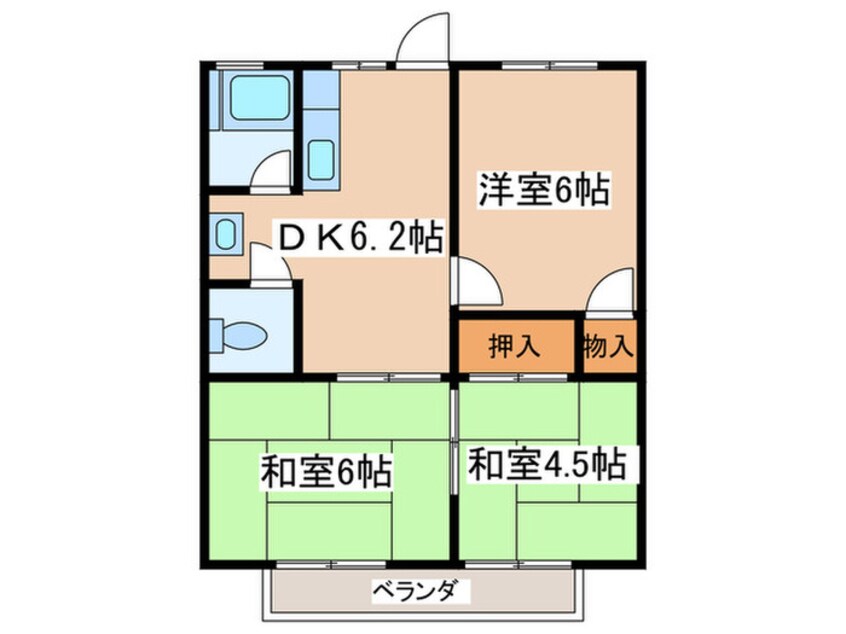 間取図 コーポ中屋敷