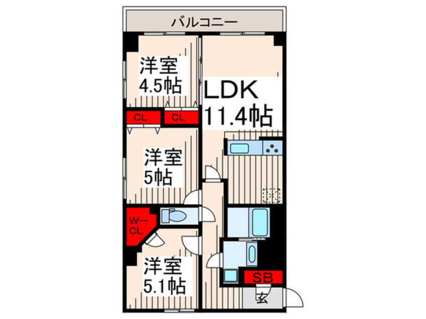 間取図 Ｓ－ＲＥＳＩＤＥＮＣＥ瑞江